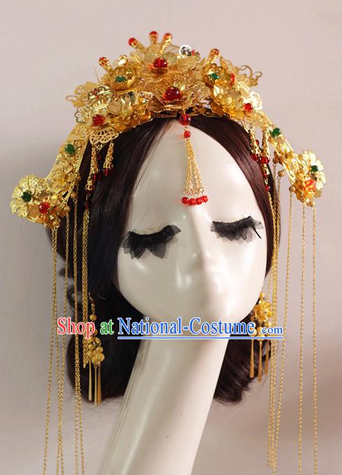 Top Chinese Traditional Wedding Headpieces Hair Jewelry Bridal Hair Clasp Hairpins Set