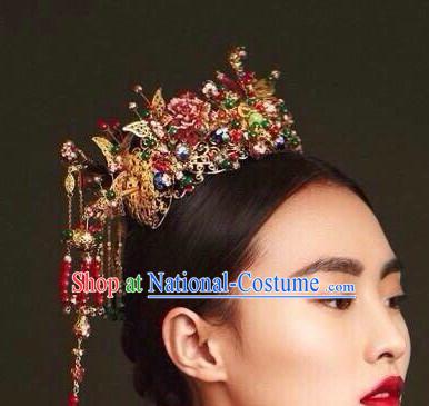 Top Chinese Traditional Wedding Headpieces Hair Jewelry Bridal Hair Clasp Hairpins Set