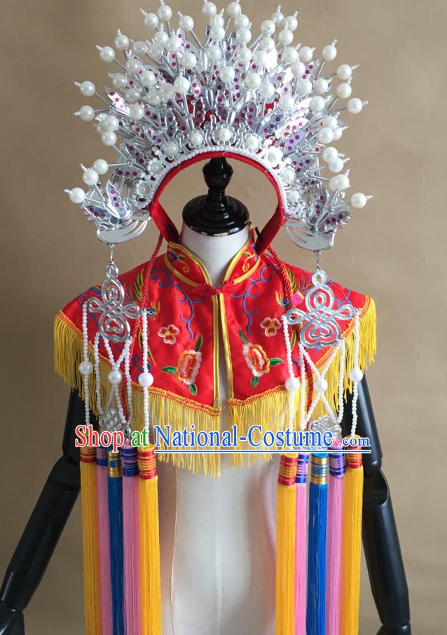 Silver Chinese Traditional Phoenix Coronet Opera Hat