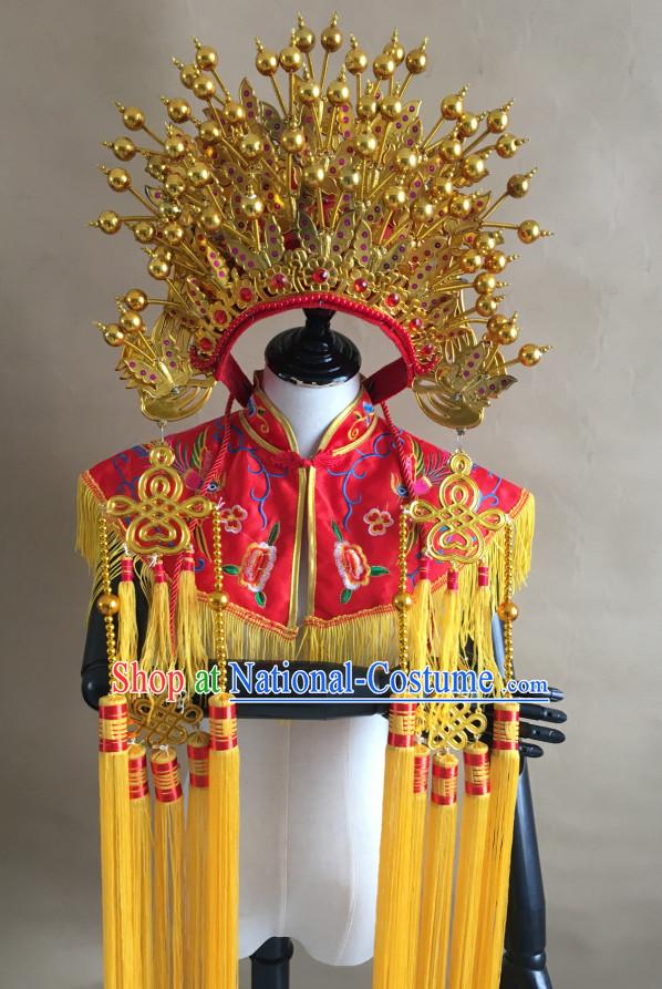 Gold Chinese Traditional Phoenix Coronet Opera Hat