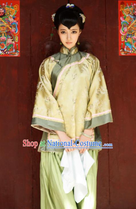 Traditional Chinese Beauty Costumes and Hair Jewelry Complete Set for Women