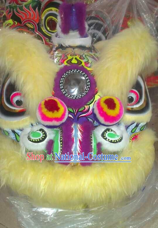 Big Opening Ceremony 100_ Natural Long Wool Lion Dance Equipment Complete Set