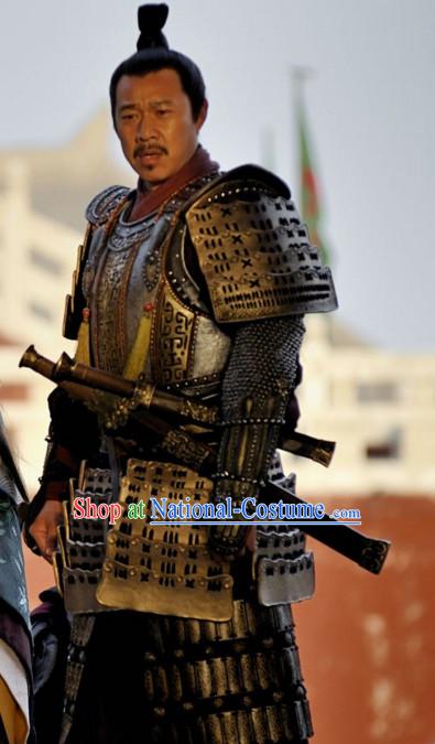 Ancient Chinese General Superhero Body Armor Costumes Complete Set for Men