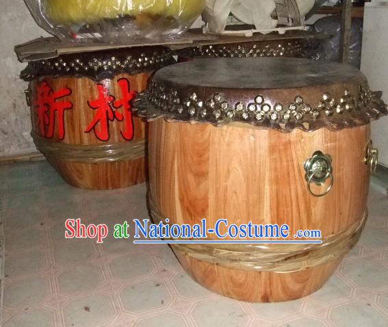 24 Inches Chinese Traditional Big Lion Dance Wooden Drum