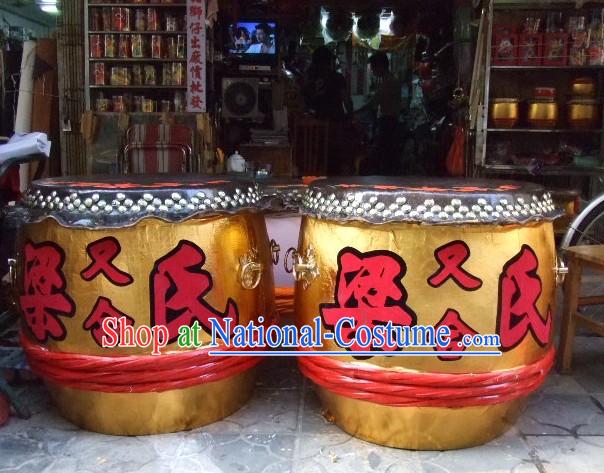 24 Inches Chinese Traditional Big Lion Dance Wooden Drum