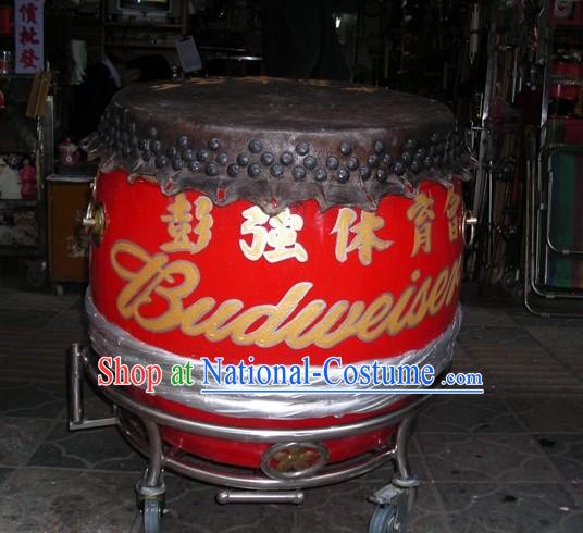 24 Inches Chinese Traditional Big Lion Dance Wooden Drum