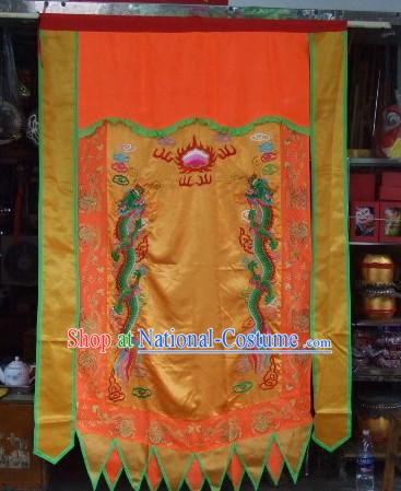 Traditional Chinese Lion Dance Dragon Dance Performance Troupe Big Banner Giant Flag