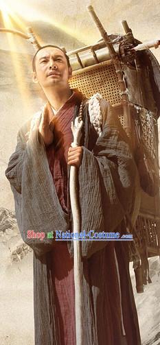 Ancient Chinese Xuan Zang Monk Costumes Complete Set for Men