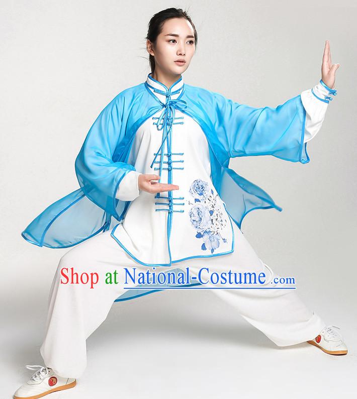 Top Chinese Traditional Taiji Tai Chi Clothes Uniform Complete Set for Women or Girls