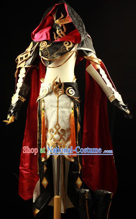 Made to Order Chinese Ancient Style Superhero Cosplay Costumes and Headdress Complete Set for Women or Men