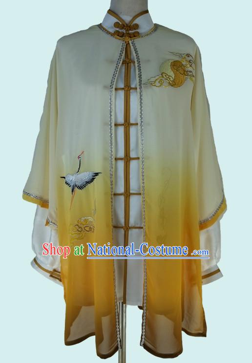 Chinese Classical Embroidered Crane Tai Chi Uniforms