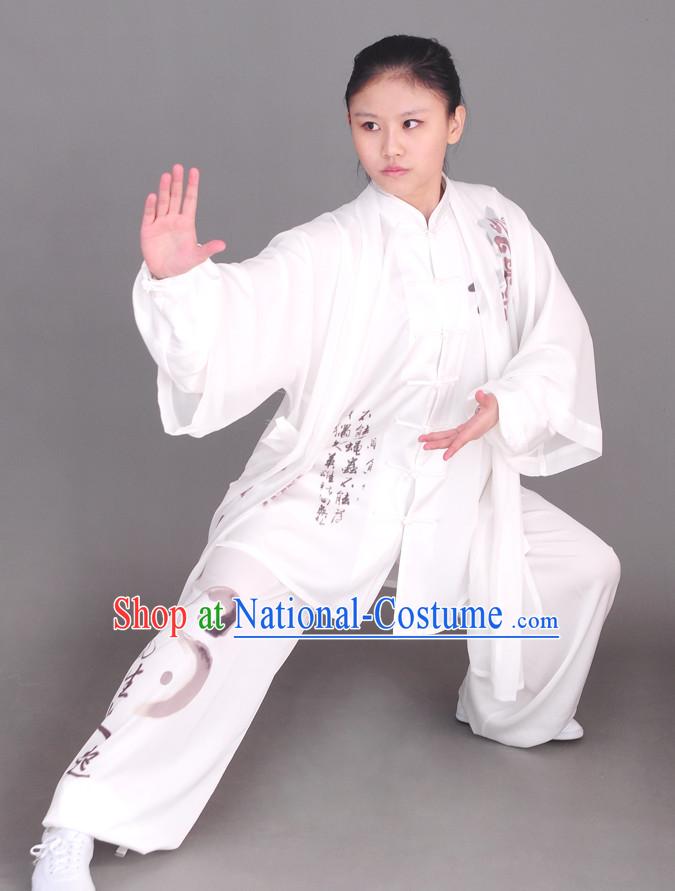 Top Chinese Traditional Competition Championship Tai Chi Taiji Clothing Three Pieces Suits Uniforms