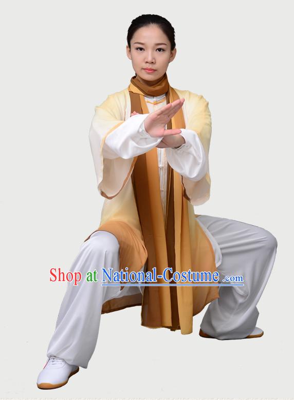 Top Chinese Traditional Competition Championship Tai Chi Taiji Clothing Three Pieces Suits Uniforms