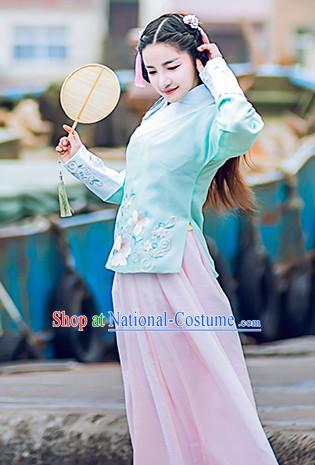 Traditional Chinese Ming Dynasty Dress Chinese Hanfu Clothing Cloth China Attire Oriental Dresses Complete Set for Women