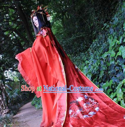 Traditional Chinese Imperial Royal Court Wedding Dress Hanfu Clothing Classical Empress Costumes Complete Set for Women