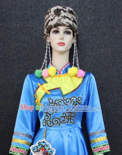 Chinese Nationality Folk Dance Ethnic Wear China Clothing Costume Ethnic Dresses Cultural Dances Costumes Complete Set for Women Girls