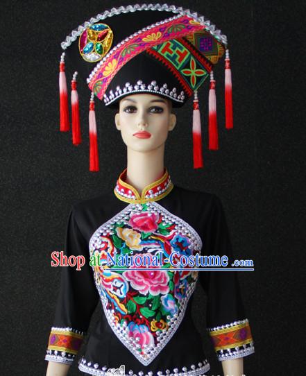 Chinese Nationality Folk Dance Ethnic Wear China Clothing Costume Ethnic Dresses Cultural Dances Costumes Complete Set for Women Girls