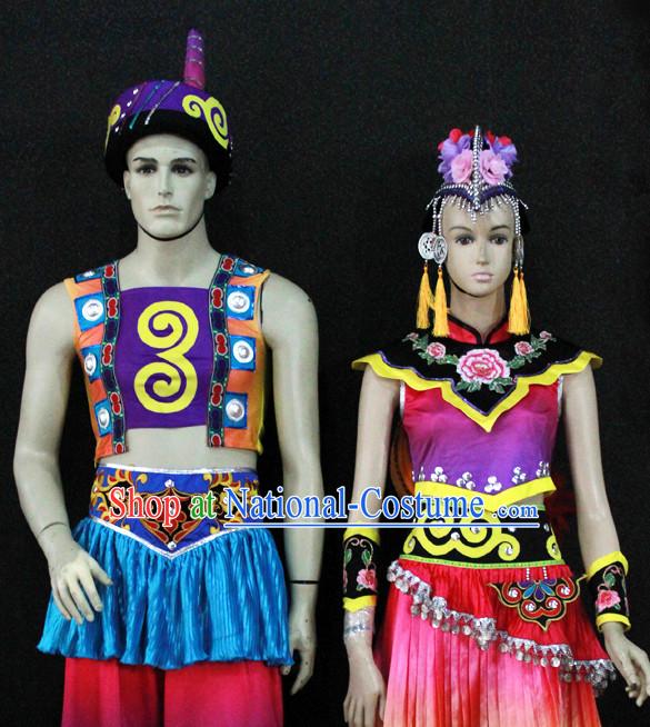 Chinese Nationality Folk Dance Ethnic Wear China Clothing Costume Ethnic Dresses Cultural Dances Costumes Complete Set for Men