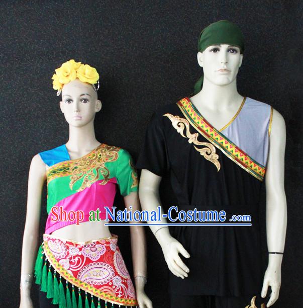 Chinese Nationality Folk Dance Ethnic Wear China Clothing Costume Ethnic Dresses Cultural Dances Costumes Complete Set for Men