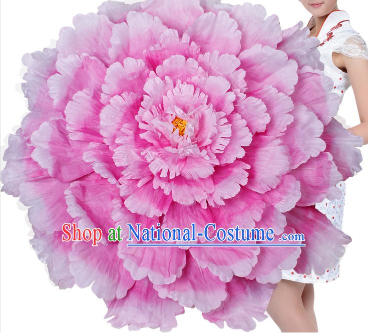 Pink Traditional Dance Peony Umbrella Props Flower Umbrellas Dancing Prop Decorations