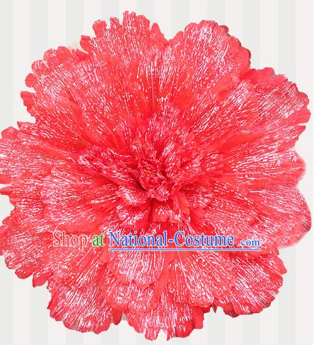 Red Traditional Dance Peony Umbrella Props Flower Umbrellas Dancing Prop Decorations for Kids Children Girls Boys