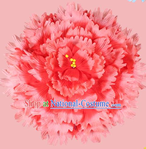 Red Traditional Dance Peony Umbrella Props Flower Umbrellas Dancing Prop Decorations for Kids Children Girls Boys