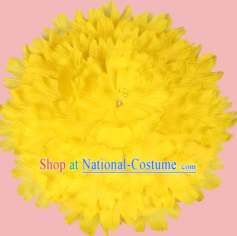 Yellow Traditional Dance Peony Umbrella Props Flower Umbrellas Dancing Prop Decorations for Kids Children Girls Boys