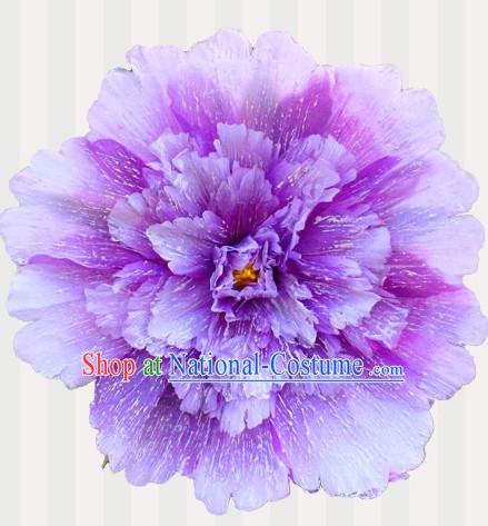 Purple Traditional Dance Props Flower Umbrella Dancing Prop Decorations for Men Women Adults