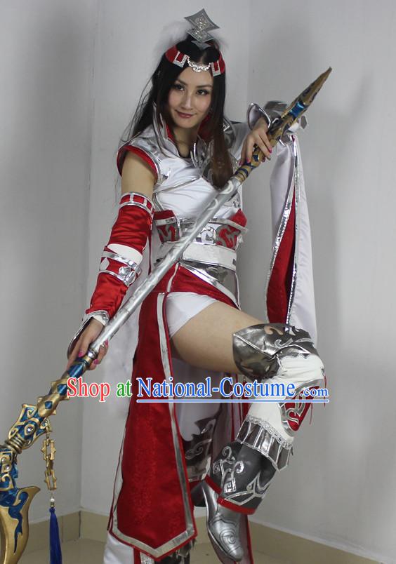 Chinese Costume Superheroine Armor Cosplay Costumes China Traditional Armors Complete Set for Men Women Kids Adults