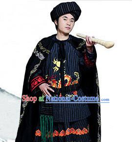 Chinese Folk Dance Ethnic Wear China Clothing Costume Ethnic Dresses Cultural Dances Costumes Complete Set for Men