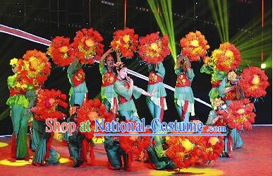 Traditional Dance Props Flower Umbrella Yangge Dancing Prop Folk Decorations for Men Women Adults