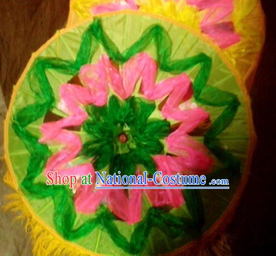 Traditional Dance Props Flower Umbrella Yangge Dancing Prop Folk Decorations for Men Women Adults Kids Children