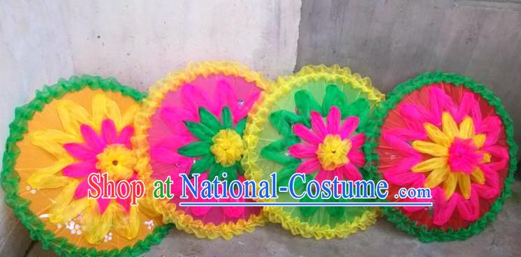 Traditional Dance Props Flower Umbrella Yangge Dancing Prop Folk Decorations for Men Women Adults Kids Children