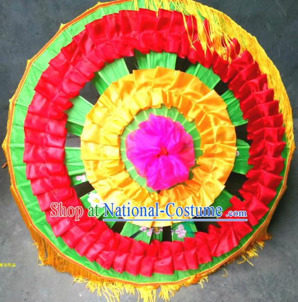 Traditional Dance Props Flower Umbrella Yangge Dancing Prop Folk Decorations for Men Women Adults Kids Children