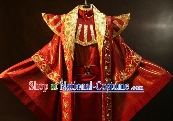 Emperor Robe Gown BJD Dolls Puppet Play Marionette Show Costumes and Accessories Complete Set for Puppets or People