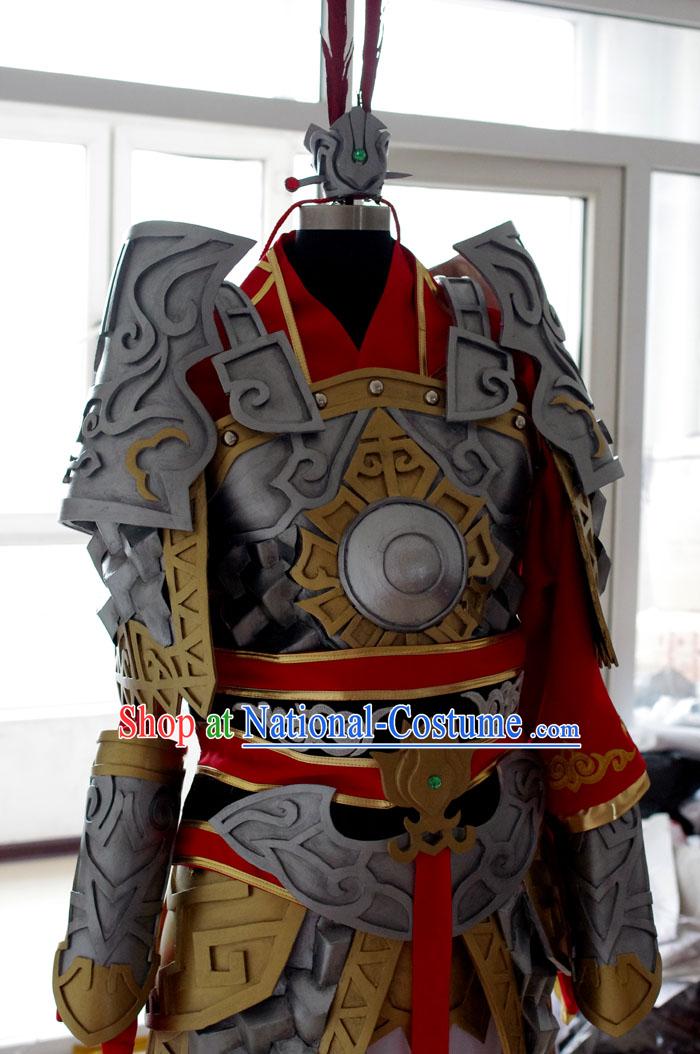 Top China Knight Male Costume Cosplay Armor Archer Costume Avatar Costumes Wonderflex Knight Armorsuit Leather Metal Fantasy Armoury and Hair Decortaions Complete Set