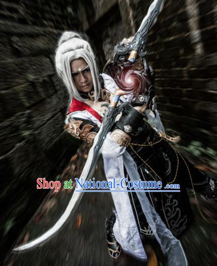 Top China Knight Male Costume Cosplay Armor Archer Costume Avatar Costumes Wonderflex Knight Armorsuit Leather Metal Fantasy Armoury and Hair Decortaions Complete Set