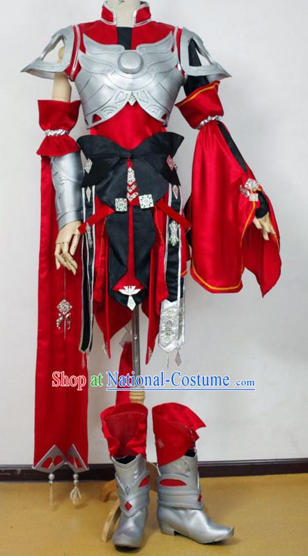 Top China Knight Male Costume Cosplay Armor Archer Costume Avatar Costumes Wonderflex Knight Armorsuit Leather Metal Fantasy Armoury and Hair Decortaions Complete Set