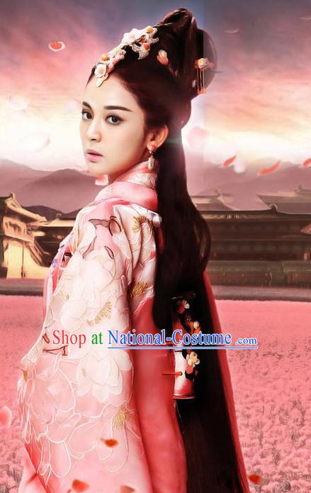 Han Dynasty Chinese Imperial Palace Lady Garment and Hair Jewelry Complete Set for Women