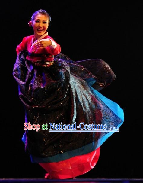 Korean Ethnic Traditional Dance Costume Folk Dancing Costumes Traditional Chinese Dance Costumes Asian Dance Costumes Complete Set for Women