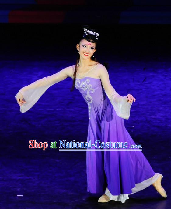 Chinese Classical Dance Costume Folk Dancing Costumes Traditional Chinese Dance Costumes Asian Dancewear Complete Set for Women Girls