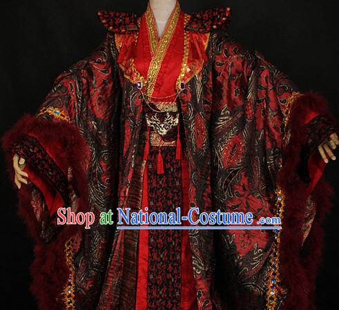 Ancient Chinese Style Emperor King Cosplay Garment Costumes Clothing for Men Boys