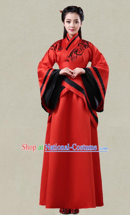 Hanfu Clothing Custom Traditional Han Dynasty Chinese Hanfu Dreses Han Clothing Hanzhuang Historical Dress and Accessories Complete Set