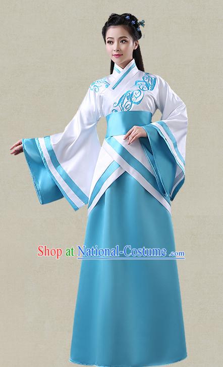 White Hanfu Clothing Custom Traditional Han Dynasty Chinese Hanfu Dreses Han Clothing Hanzhuang Historical Dress and Accessories Complete Set