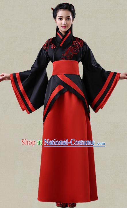 Hanfu Clothing Custom Traditional Han Dynasty Chinese Hanfu Dreses Han Clothing Hanzhuang Historical Dress and Accessories Complete Set