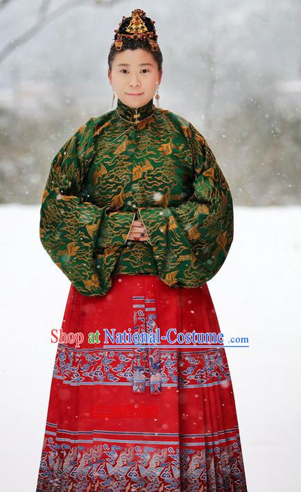 Hanfu Clothing Custom Traditional Chinese Hanfu Dreses Han Clothing Hanzhuang Historical Dress and Accessories Complete Set