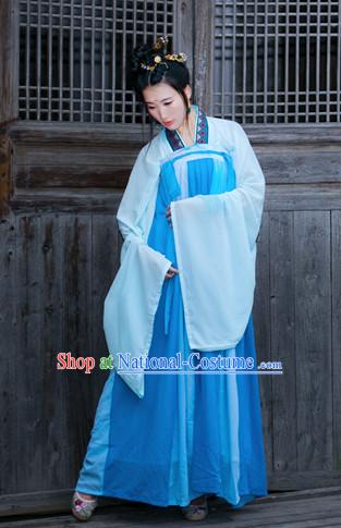 Tang Dynasty Women Han Fu_Hanfu Clothing Hanzhuang Historical Dress Historical Clothing and Accessories Complete Set for Women