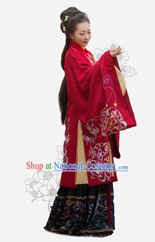 Hanfu Clothing Custom Traditional Chinese Hanfu Dreses Han Clothing Hanzhuang Historical Dress and Accessories Complete Set for Women