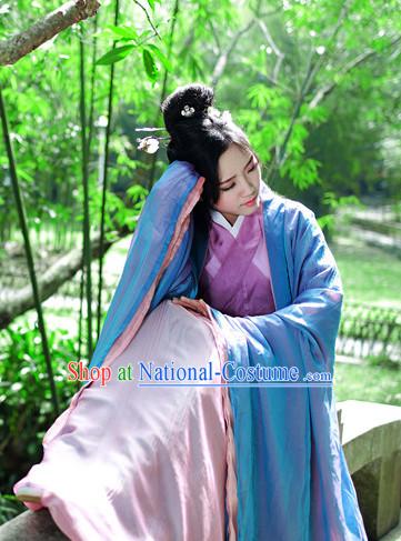 Ancient Asian Dynasty Women Han Fu_Hanfu Clothing Hanzhuang Historical Dress Historical Clothing and Accessories Complete Set for Women