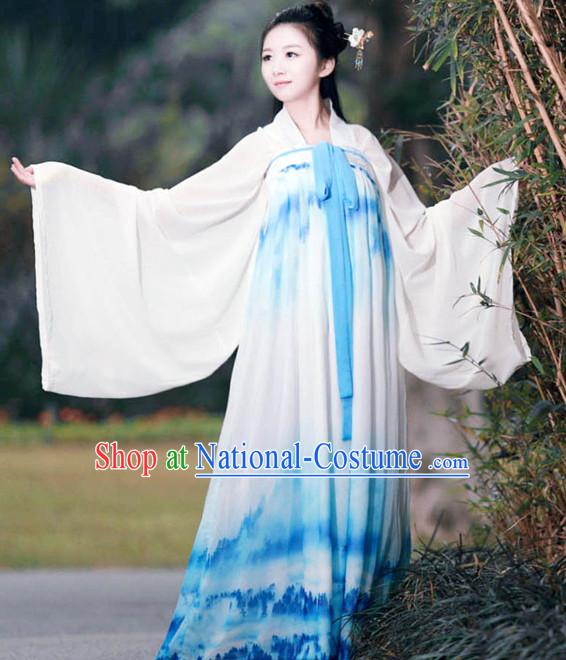 Ancient Asian Dynasty Women Han Fu_Hanfu Clothing Hanzhuang Historical Dress Historical Clothing and Accessories Complete Set for Women